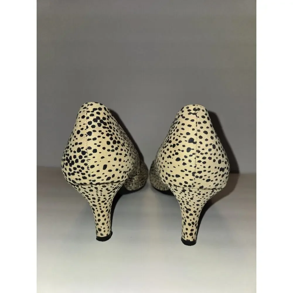 Life Stride US Womens Size 10M Kitten Heels Pumps Dress Shoes Leopard Spots EUC